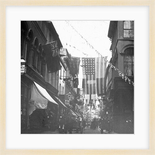 Flags Decorating Strand Street,  Douglas, Isle of Man, on Armistice Day 1918 by George Bellett Cowen